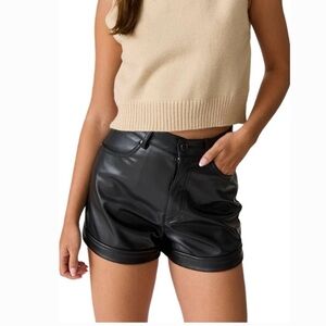 PaperMoon Black Faux Leather Shorts women’s size M